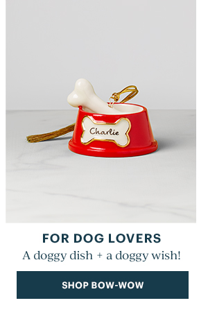 FOR DOG LOVERS  A doggy dish + a doggy wish!  [SHOP BOW-WOW]