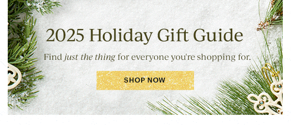 2025 Holiday Gift Guide  Find just the thing for everyone you're shopping for.  [SHOP NOW]