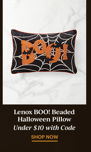 Lenox BOO! Beaded Halloween Pillow  Under $10 with Code  SHOP NOW