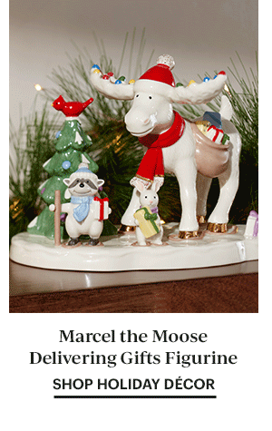 Marcel the Moose Delivering Gifts Figurine  SHOP HOLIDAY DECOR