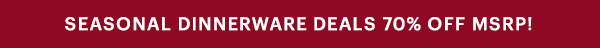 SEASONAL DINNERWARE DEALS 70% OFF MSRP