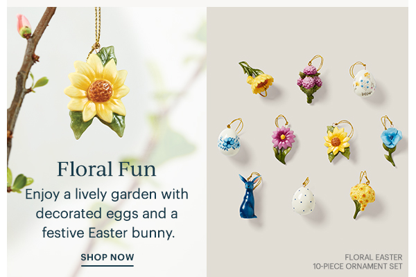 Floral Fun: Enjoy a lively garden with decorated eggs and a festive Easter bunny. SHOP NOW