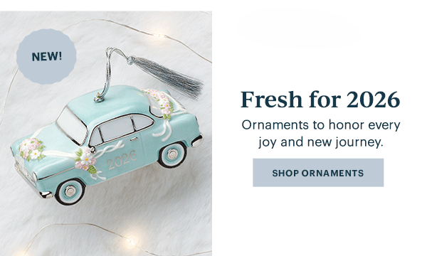 Fresh for 2026 Ornaments to honor every joy and new journey. SHOP ORNAMENTS