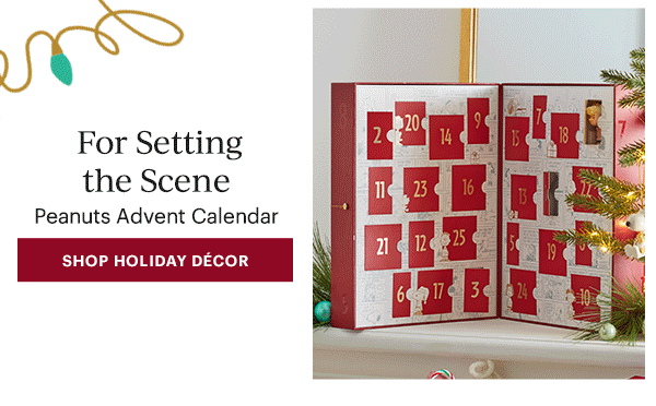For Setting the Scene  Peanuts Advent Calendar  [SHOP HOLIDAY DECOR]