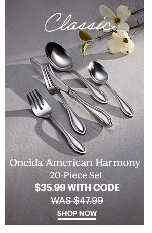 Oneida American Harmony  20-Piece Set  $35.99 WITH CODE  SHOP NOW
