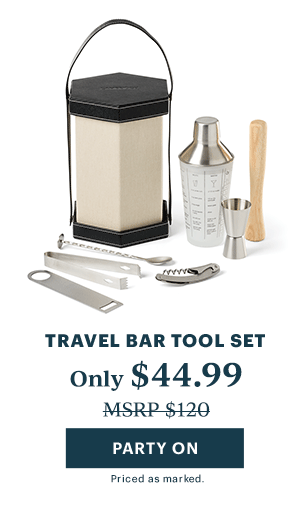 TRAVEL BAR TOOL SET  Only $44.99  [PARTY ON] Priced as marked.