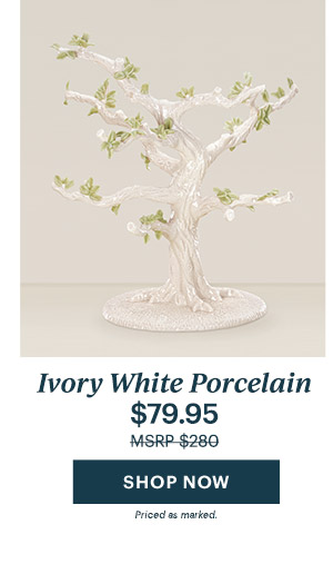 Ivory White Porcelain  $79.95  [SHOP NOW] Priced as marked.