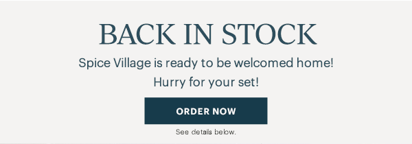 BACK IN STOCK  Spice Village is ready to be welcomed home!  Hurry for your set!  [ORDER NOW] See details below.