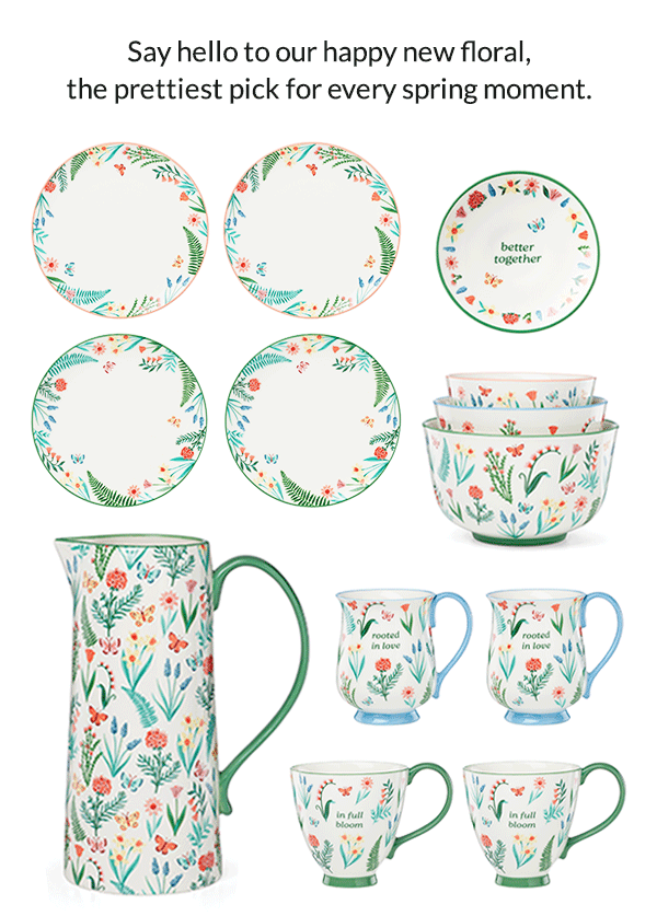 Say hello to our happy new floral, the prettiest pick for every spring moment.