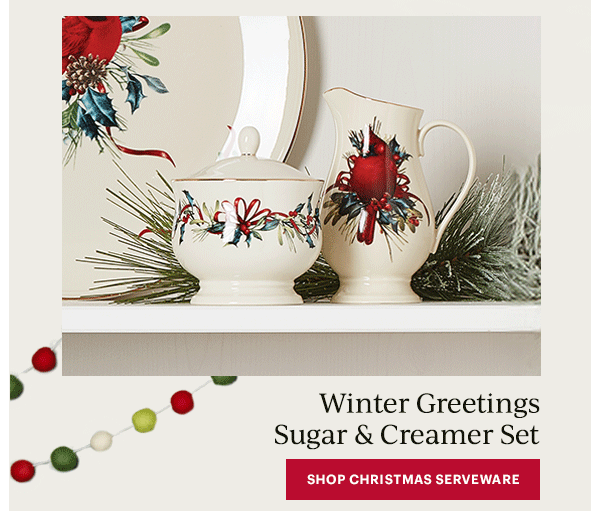 Winter Greetings Sugar & Creamer Set  [SHOP CHRISTMAS SERVEWARE]