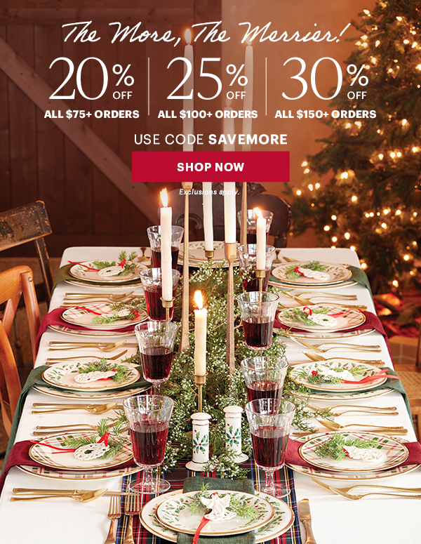 The More, The Merrier!  20% OFF ALL $75+ ORDERS | 25% OFF ALL $100+ ORDERS | 30% OFF ALL $150+ ORDERS  USE CODE SAVEMORE  [SHOP NOW] Exclusions apply.