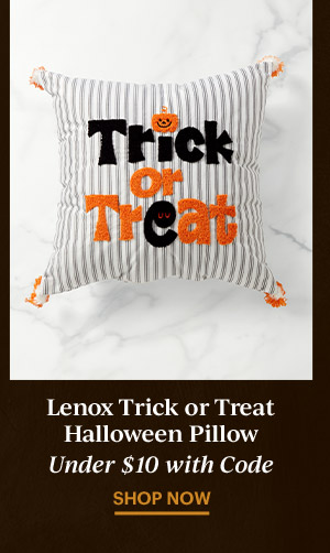 Lenox Trick or Treat Halloween Pillow  Under $10 with Code  SHOP NOW