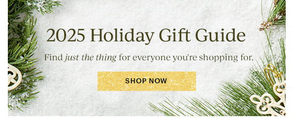 2025 Holiday Gift Guide  Find just the thing for everyone you're shopping for.  [SHOP NOW]