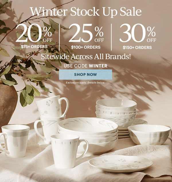 Winter Stock Up Sale  20% OFF $75+ ORDERS  |  25% OFF $100+ ORDERS  |  30% OFF $150+ ORDERS  Sitewide Across All Brands!  USE CODE WINTER  [SHOP NOW] Exclusions apply. Details below.