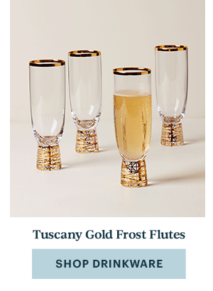 Tuscany Gold Frost Flutes  [SHOP DRINKWARE]