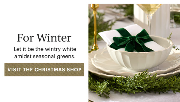 For Winter  Let it be the wintry white amidst seasonal greens.  [VISIT THE CHRISTMAS SHOP]