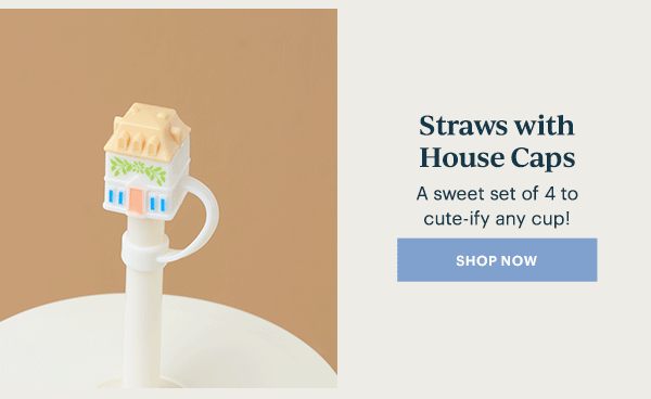 Straws with House Caps  A sweet set of 4 to cute-ify any cup!  [SHOP NOW]