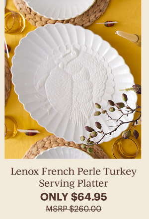 Lenox French Perle Turkey Serving Platter  ONLY $64.95