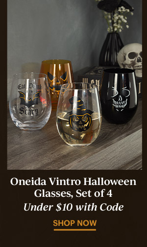 Oneida Vintro Halloween Glasses, Set of 4  Under $10 with Code  SHOP NOW