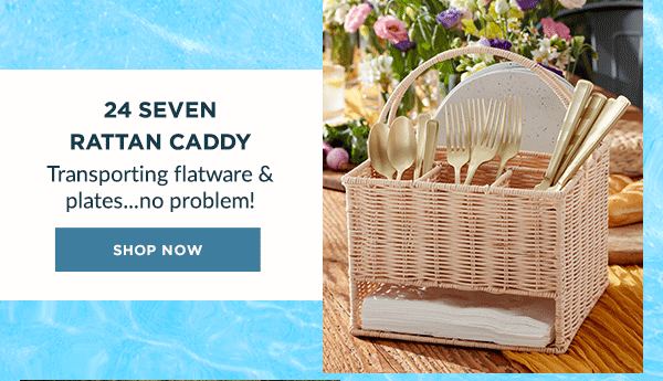 24 SEVEN RATTAN CADDY  Transporting flatware & plates...no problem!  [SHOP NOW]