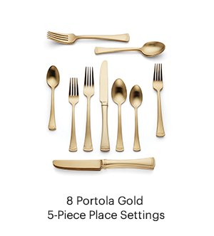 8 Portola Gold 5-Piece Place Settings