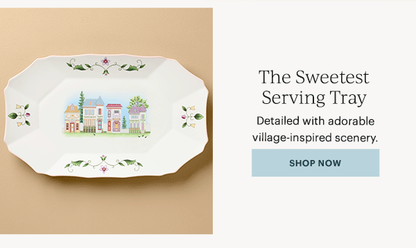 The Sweetest Serving Tray  Detailed with adorable village-inspired scenery.  [SHOP NOW]