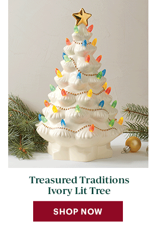 Treasured Traditions Ivory Lit Tree  [SHOP NOW]