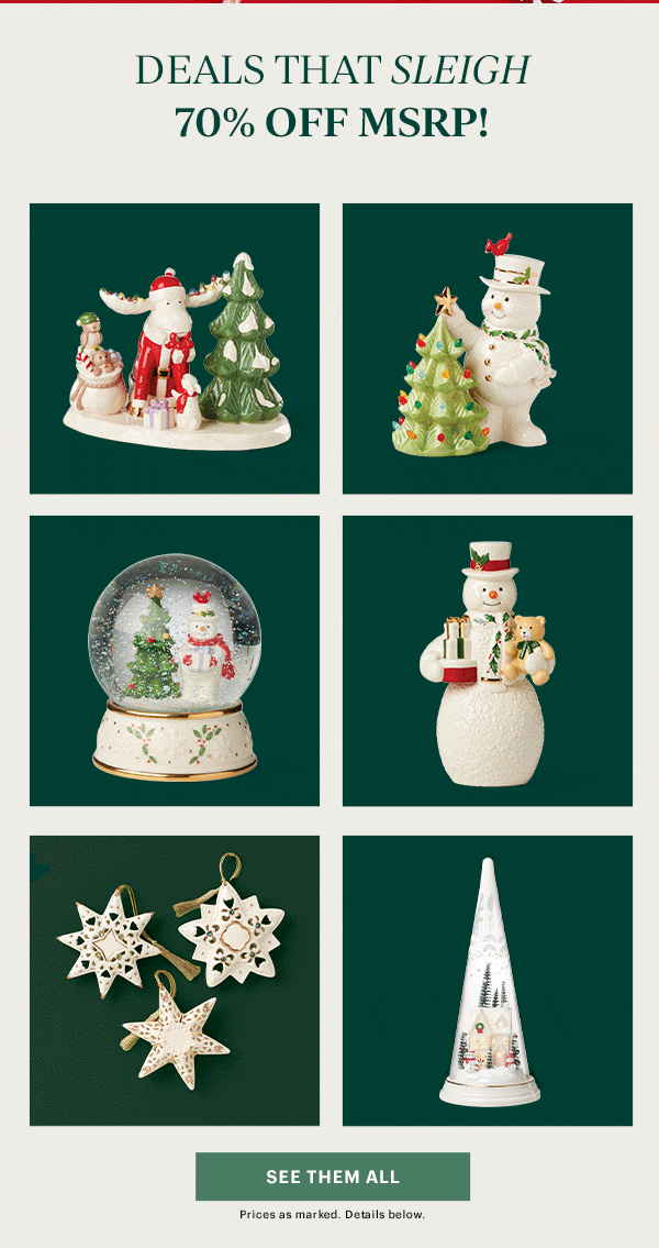 DEALS THAT SLEIGH  70% OFF MSRP!  [SEE THEM ALL] Prices as marked. Details below.