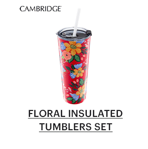 FLORAL INSULATED TUMBLERS SET