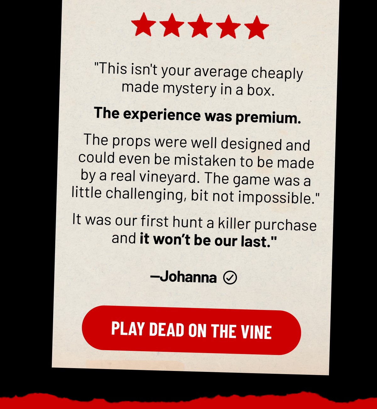 PLAY DEAD ON THE VINE