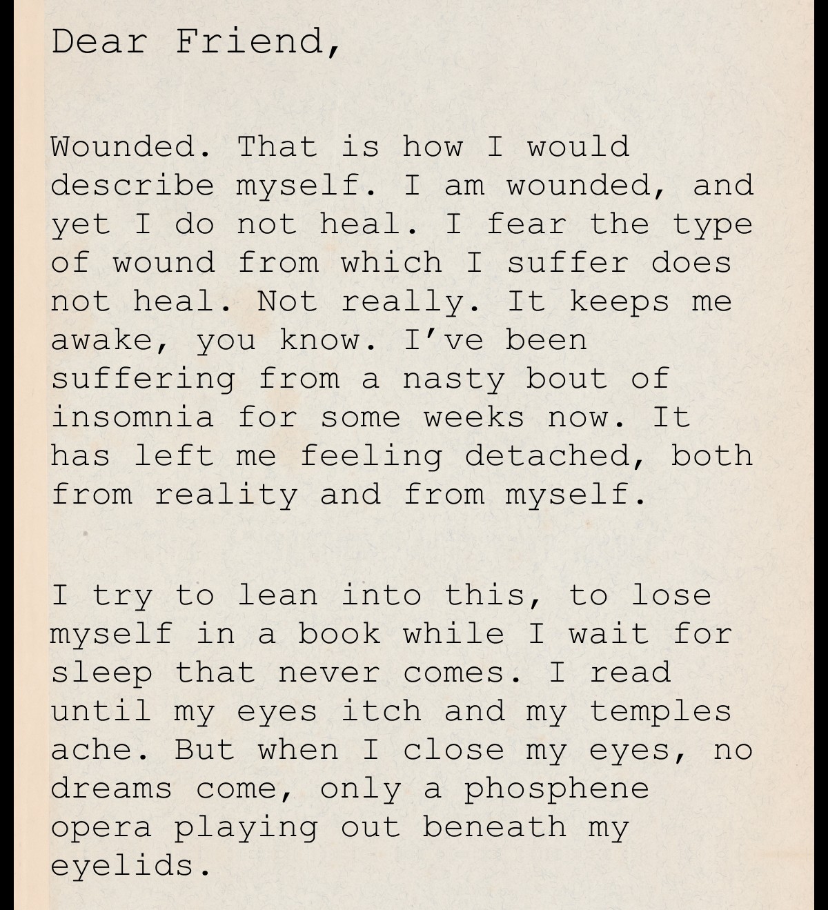 Dear Friend,