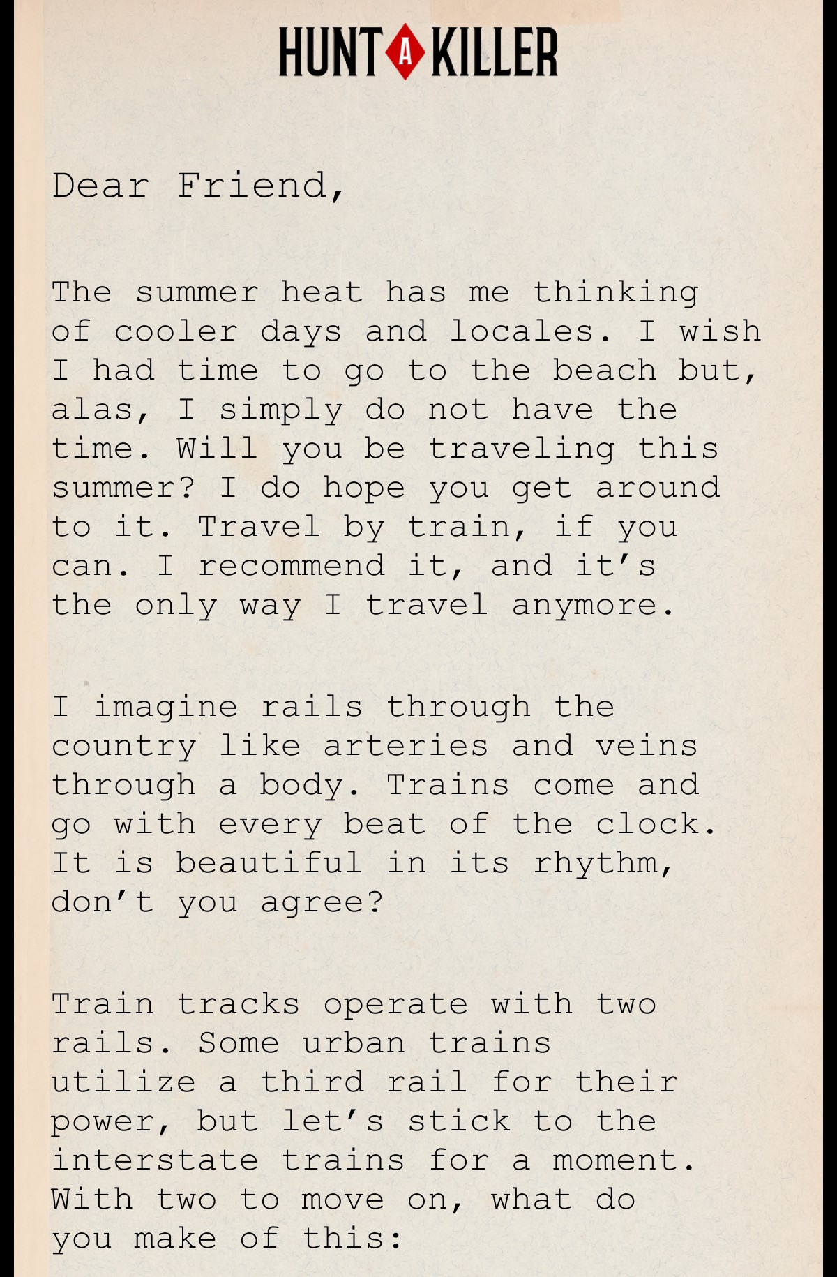 Dear Friend,
