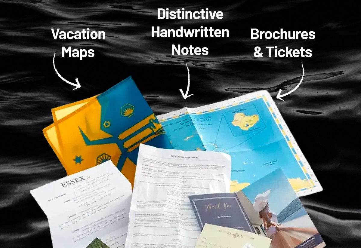 Vacation Maps / Distinctive Handwritten Notes / Brochures & Tickets
