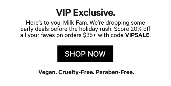 20% OFF Sitewide at Milk Makeup