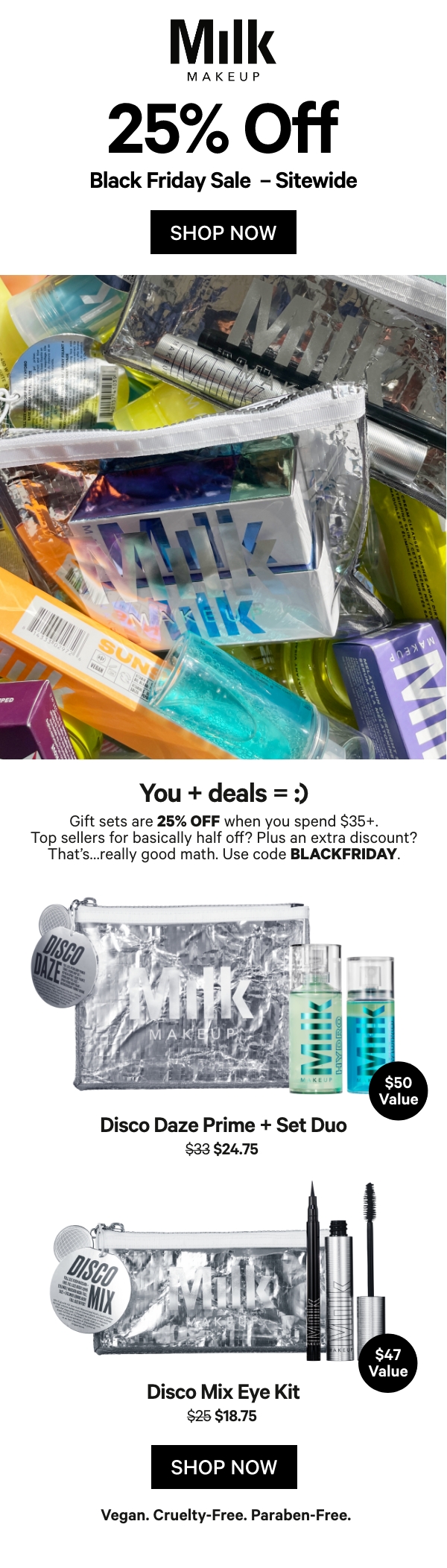 Shop Black Friday 25% Off at Milk Makeup