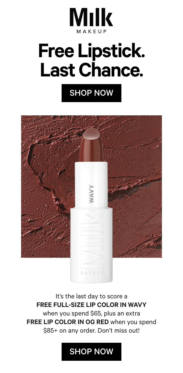 FREE Full-Size Lip Color with any $65 order. 
