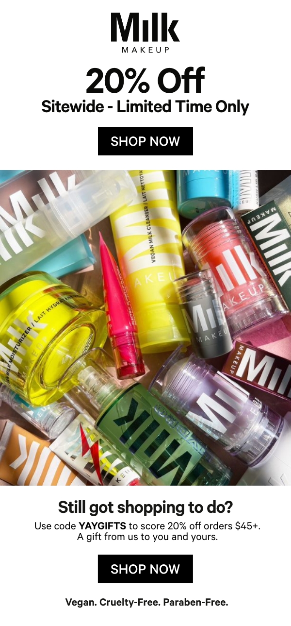 Shop 20% Off at Milk Makeup