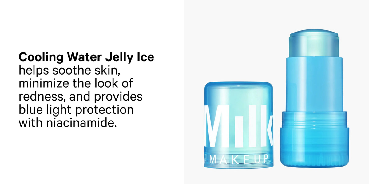 Cooling Water Jelly Ice helps soothe skin, minimize the look of redness, and provides blue light protection with niacinamide.