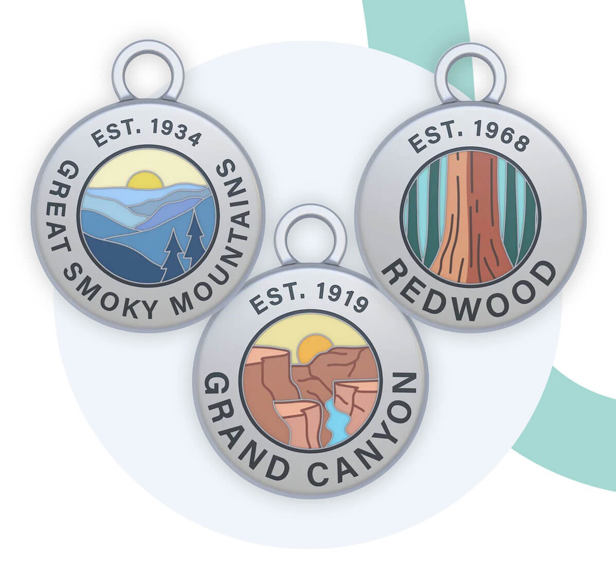 EST. 1932 GREAT SMOKY MOUNTAINS EST.1968 REDWOOD EST.1919 GRAND CANYON