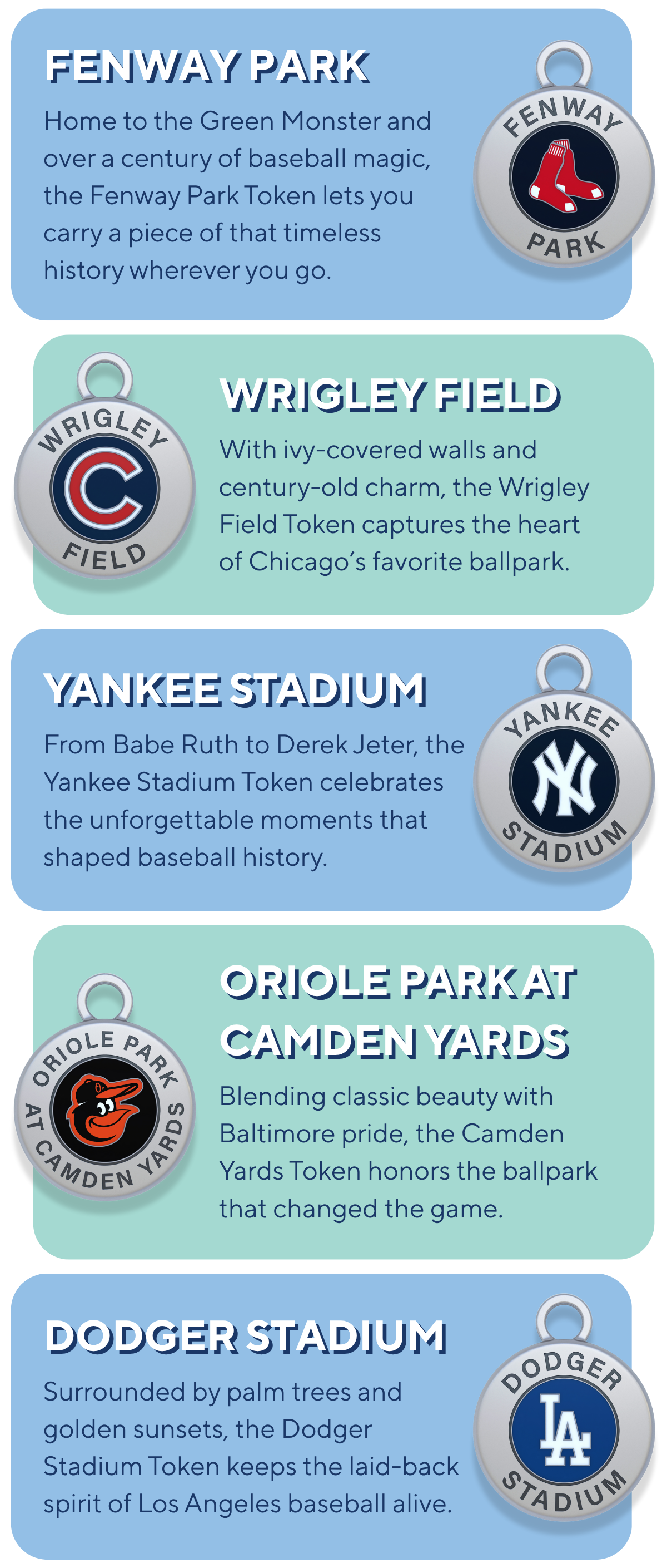Best-Selling MLB Stadium Tokens