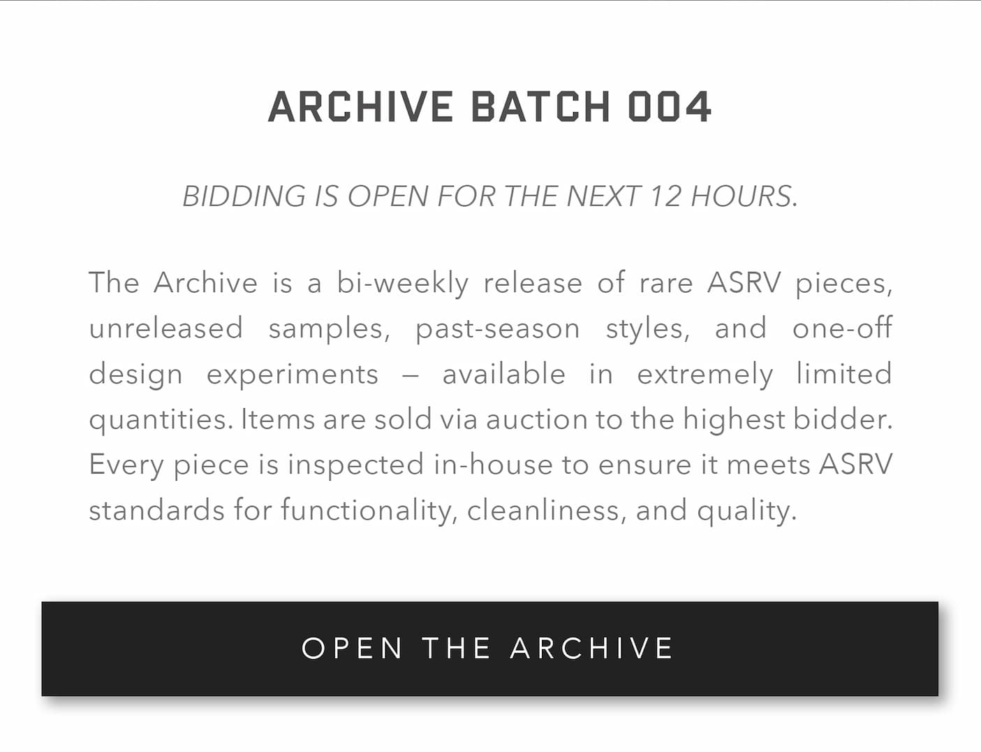 The Archive Is Open