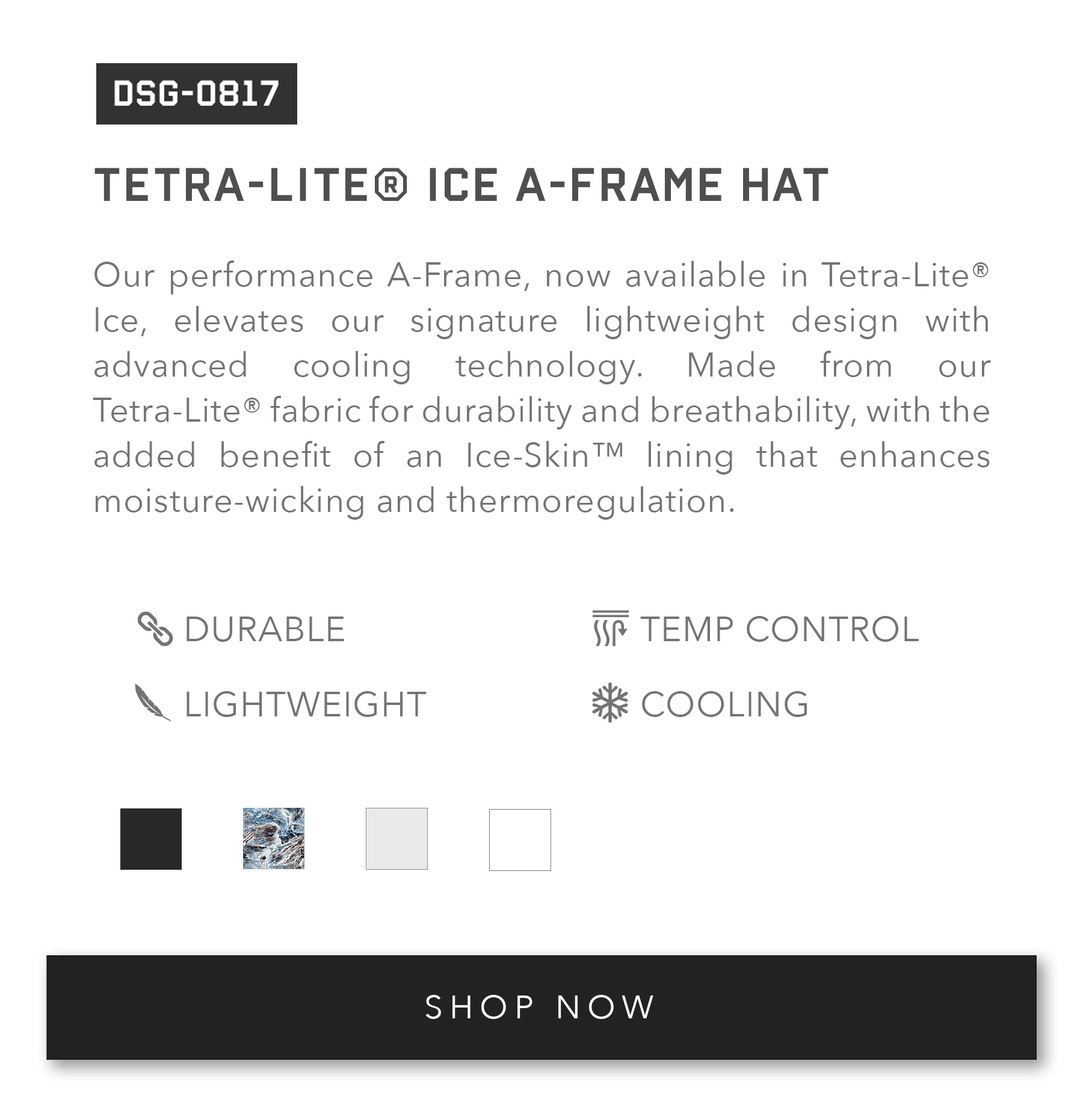 The 0817. Tetra-Lite® Ice A-Frame Hat