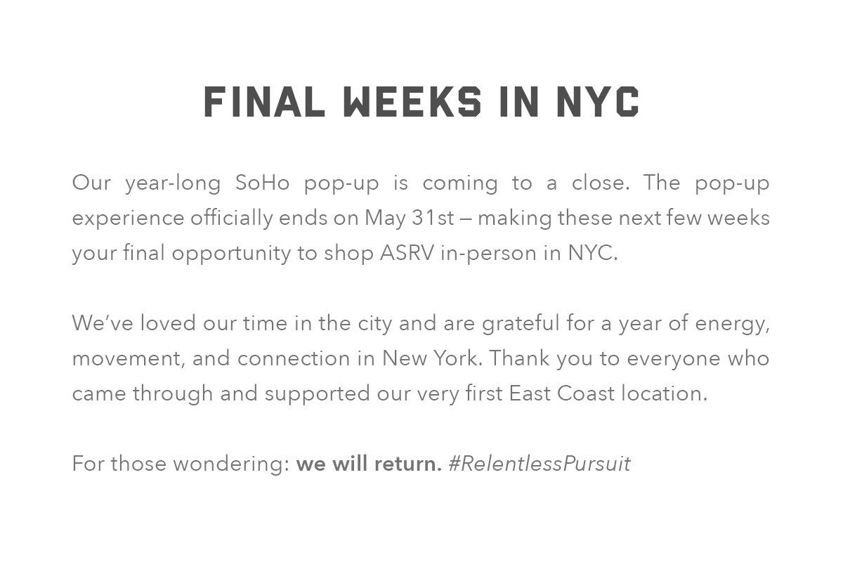 Final Weeks in NYC