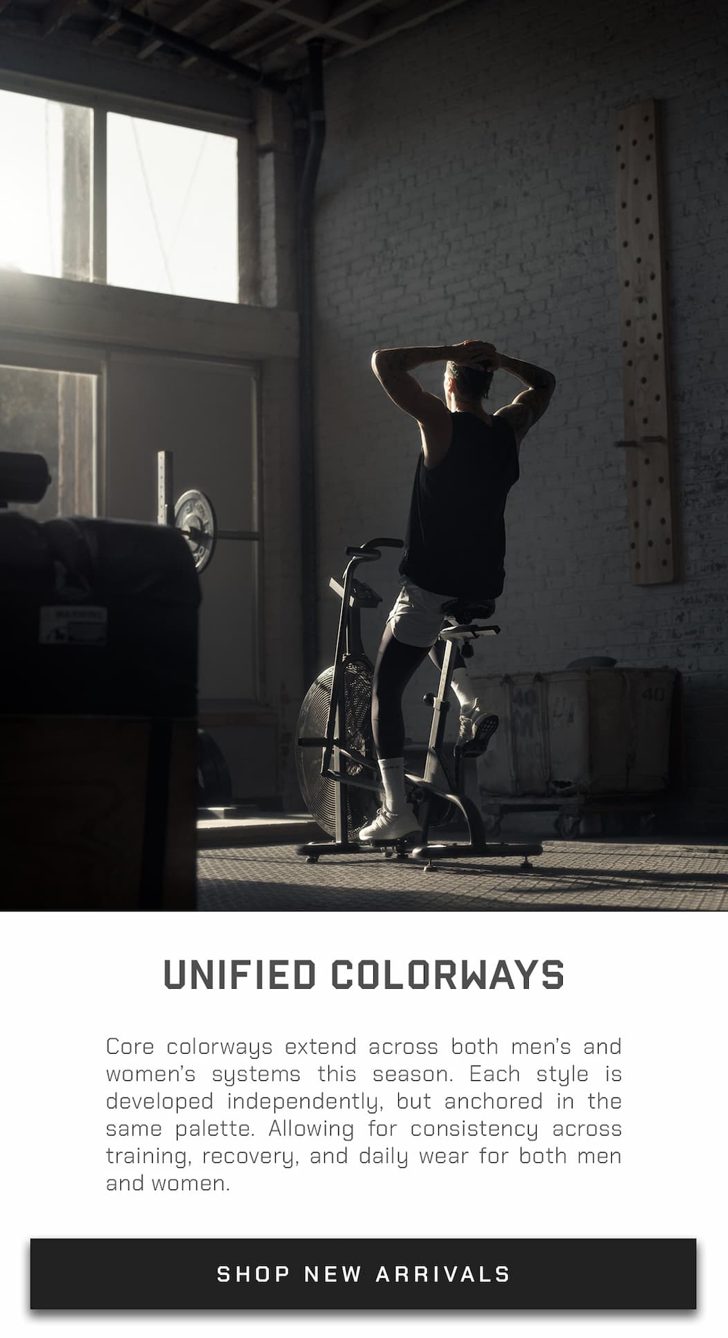 Core colorways extend across both men's and women's systems this season. Each style is developed independently, but anchored in the same palette. Allowing for consistency across training, recovery, and daily wear for both men and women.