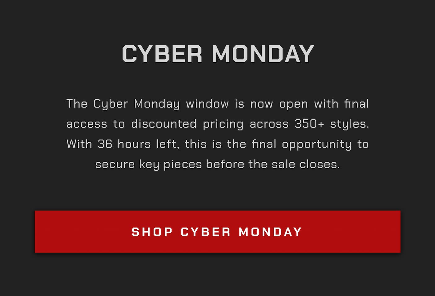 Cyber Monday Ends Soon