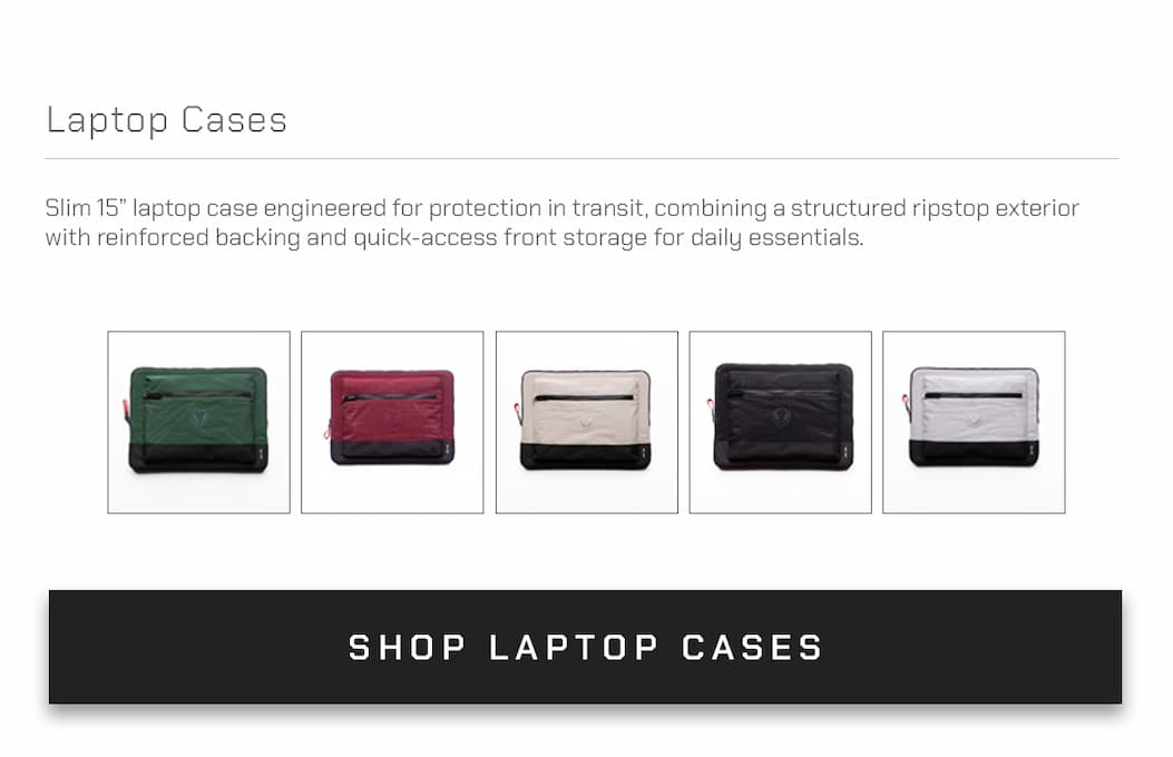 Slim 15” laptop case engineered for protection in transit, combining a structured ripstop exterior with reinforced backing and quick-access front storage for daily essentials.
