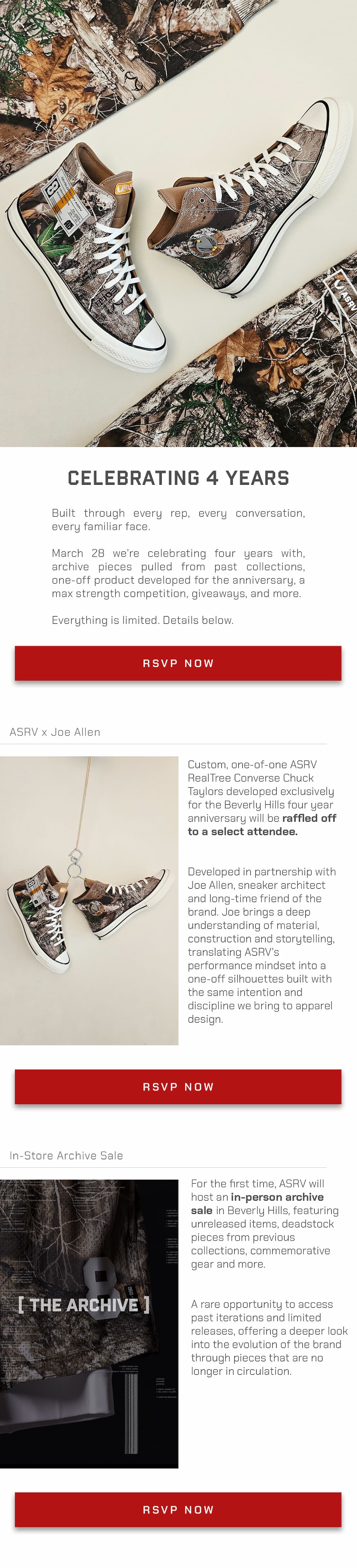 Four years ago we opened our doors in Beverly Hills. What started as a space for the community has grown through every conversation, every session, and every person who kept coming back through those doors.  Join us for our 4th anniversary on Saturday, March 28th at the ASRV Beverly Hills location. Giveaways, raffles, and time with the team. RSVP below.