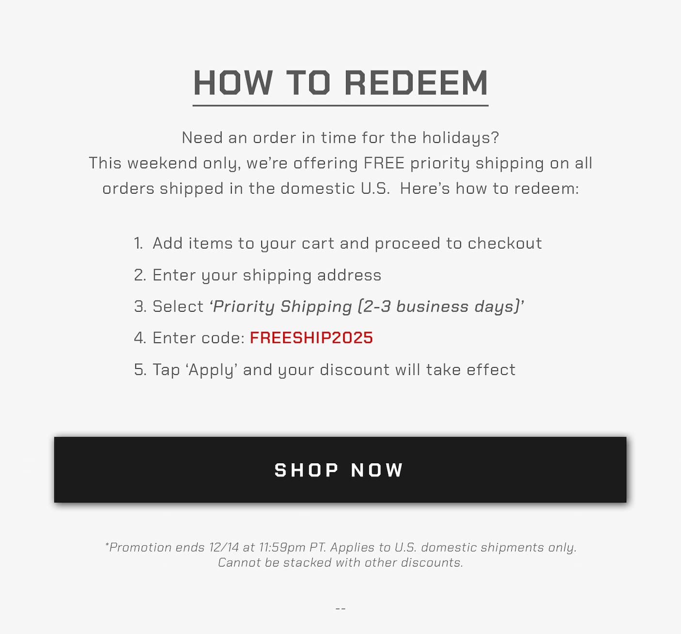 Shipping Cutoffs – USA