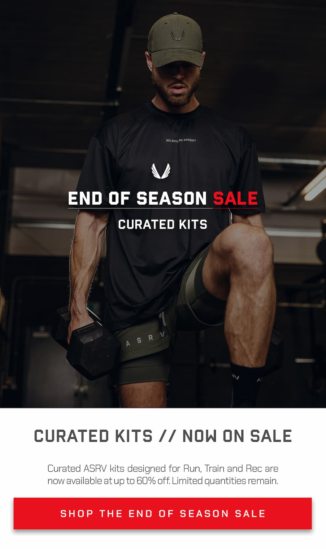 Curated ASRV kits designed for Run, Train and Rec are now available at up to 60% off. Limited quantities remain.
