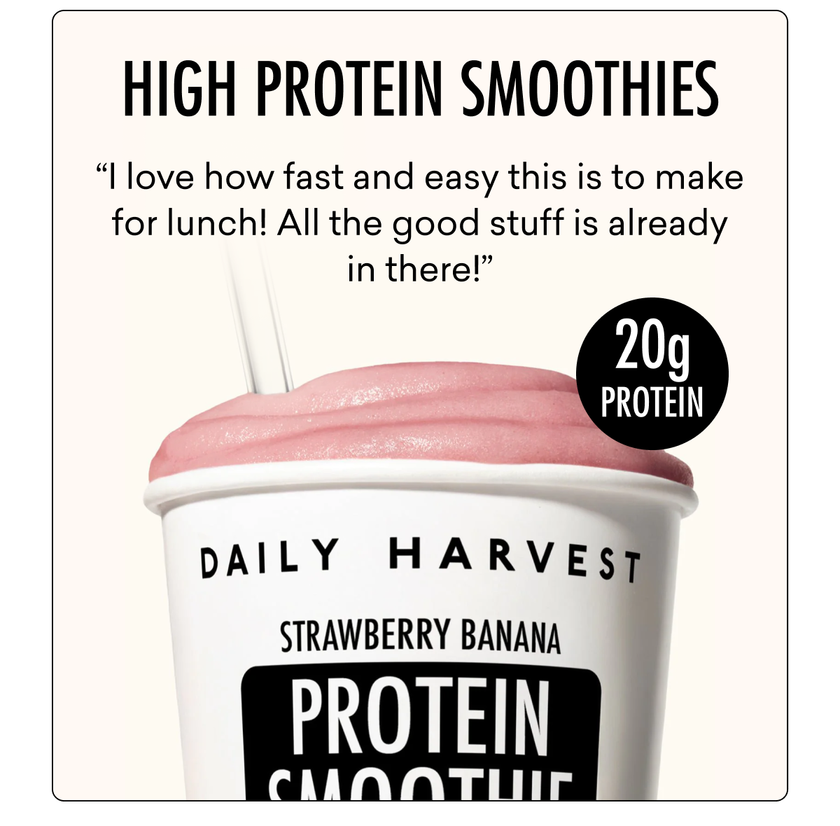 High Protein Smoothies | "I love how fast and easy this is to make for lunch! All the good stuff is already in there!"